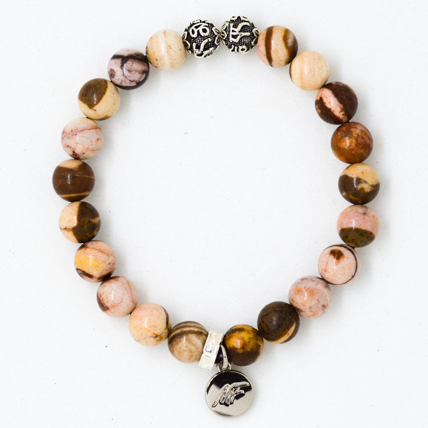 AUSTRALIAN ZEBRA STONE SILVER BRACELET