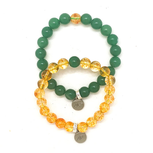 Green Aventurine & Citrine Couple Bracelet