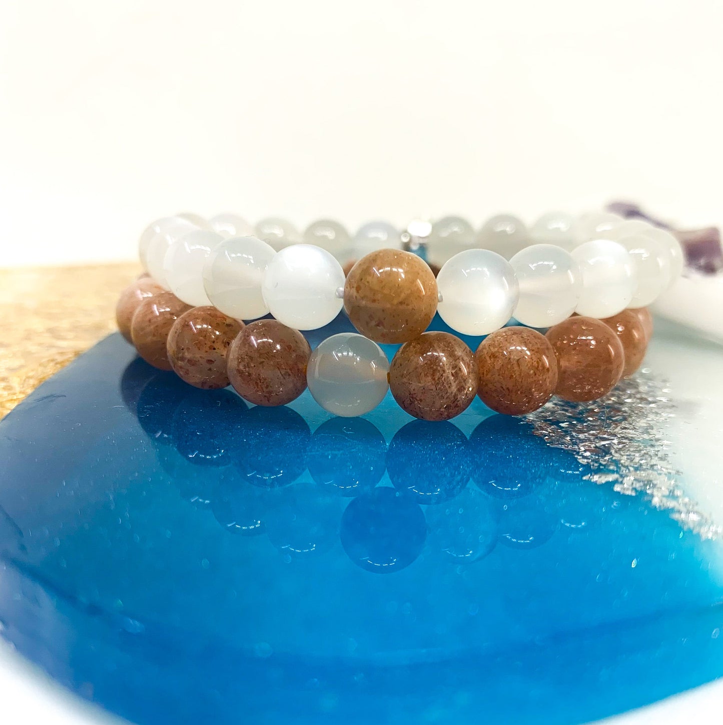 Sunstone & Moonstone Couple Bracelet (8 MM)