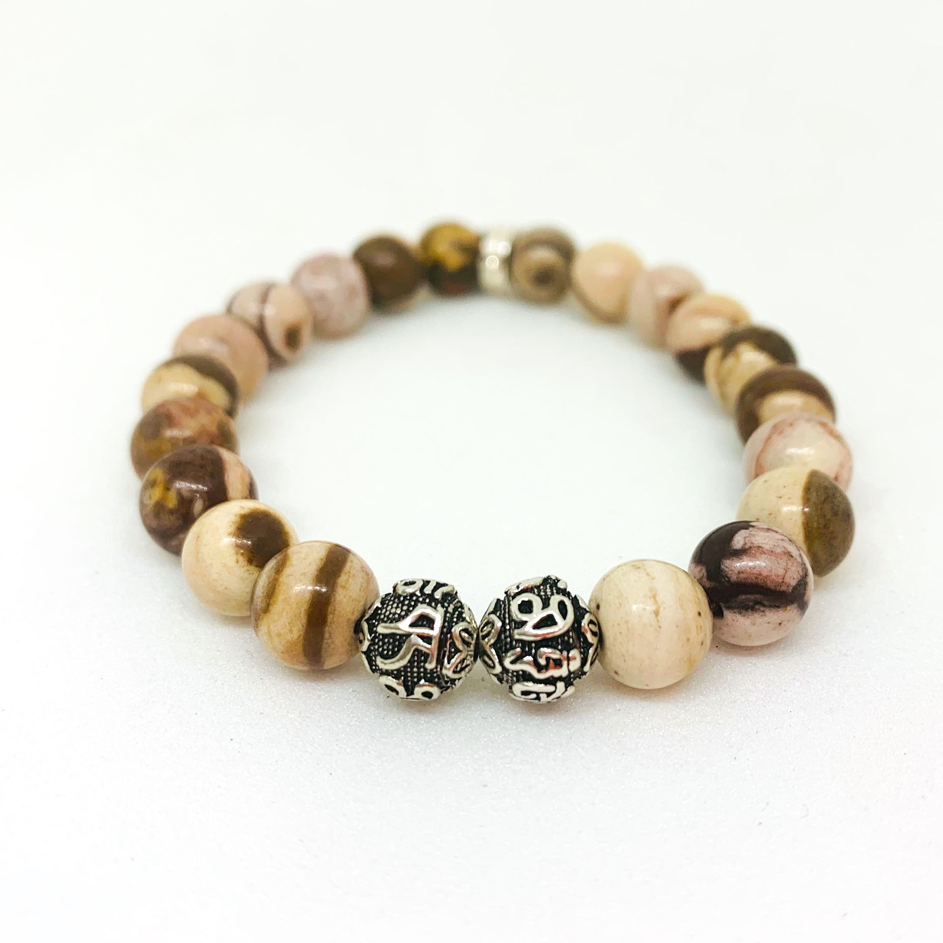 AUSTRALIAN ZEBRA STONE SILVER BRACELET